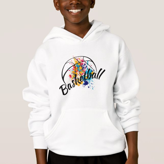 Aquarellbasketballboote Hoodie (Vorderseite)