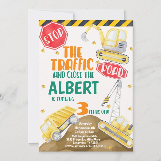 Aquarellbau - Einladung zum Geburtstag (Vorderseite)