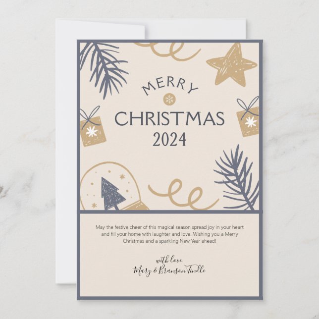 Aquarellbauernhaus "Frohe Weihnachten 2024" (Vorderseite)