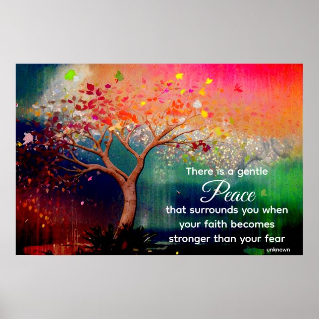 *~* Aquarellbaum AP81 ätherisches Zitat zur Berech Poster (Vorne)