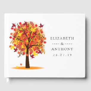 Aquarellbaum Herbstliche Hochzeit im Herbst Gästebuch