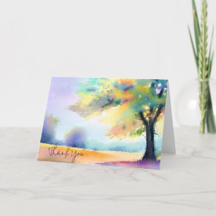 Aquarellbaum und Feld anpassbar Karte