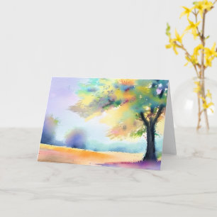 Aquarellbaum und Feld anpassbar Karte