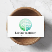Aquarellbaum Yoga und Wellness Business Card