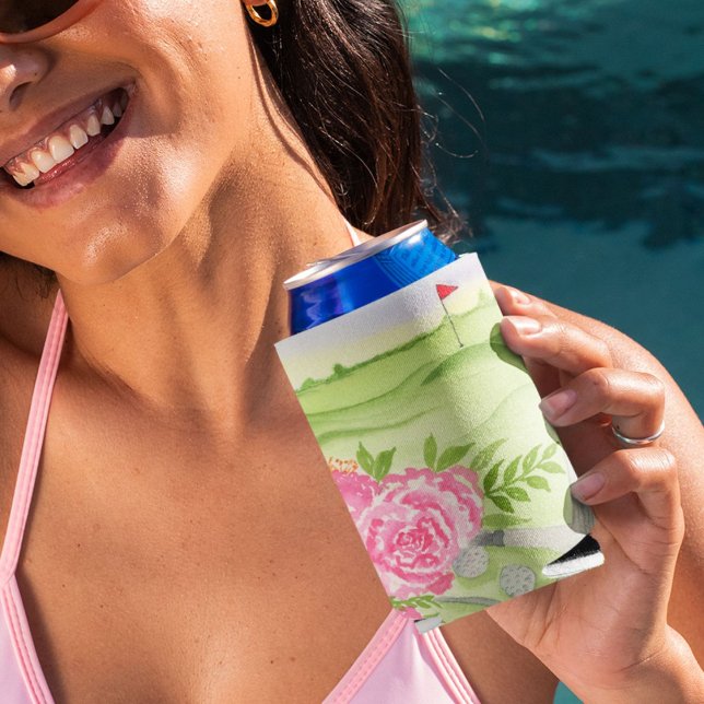 Aquarellbäume auf Golfplätzen Dosenkühler (Von Creator hochgeladen)