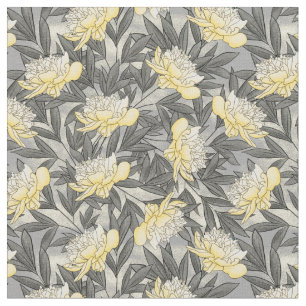Aquarellbäume Blumenmuster Gelb Grau Stoff