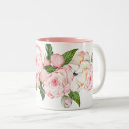 Aquarellbäume in zarten Farben Zweifarbige Tasse