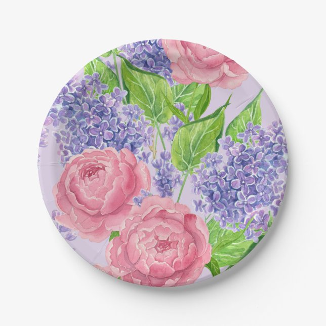 Aquarellbäume Pappteller (Vorderseite)