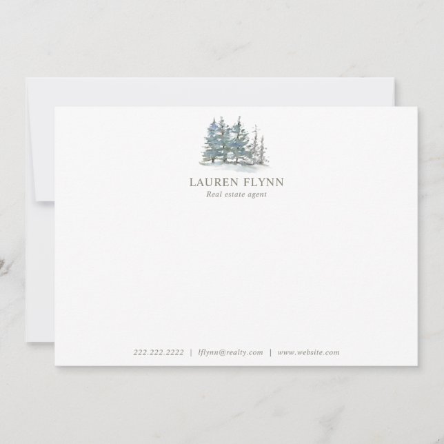 Aquarellbäume Personalisierte Bodenbeläge Mitteilungskarte (Vorderseite)