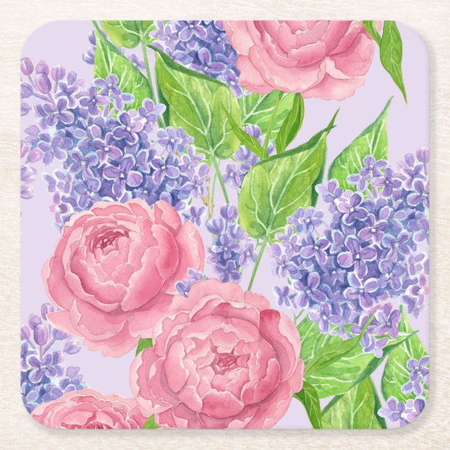 Aquarellbäume Rechteckiger Pappuntersetzer (Vorderseite)