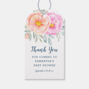 Aquarellbäume Rose Rosa Blumenbäume Vielen Dank Geschenkanhänger