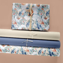 Aquarellbäume und Hydrangeas in Herbstpalette