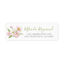 Aquarellbäume und Magnolische Rücksendeadresse