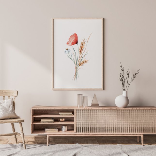 Aquarellbäume und wild lebende Blume Poster (Von Creator hochgeladen)