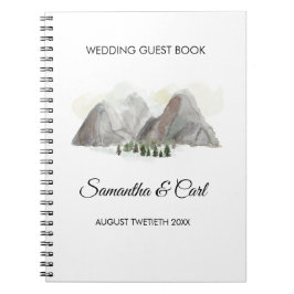 Aquarellberge, die Guestbook wedding sind Notizblock