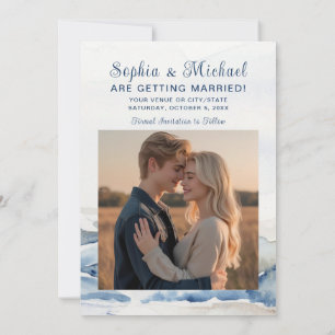 Aquarellberge Rustikale Hochzeit Save the Date