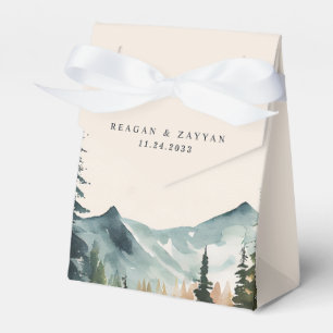 Aquarellberge Und Kiefern Hochzeit Geschenkschachtel