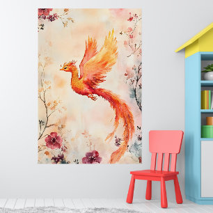 Aquarellbild, das einen mythischen Phönix darstell Poster