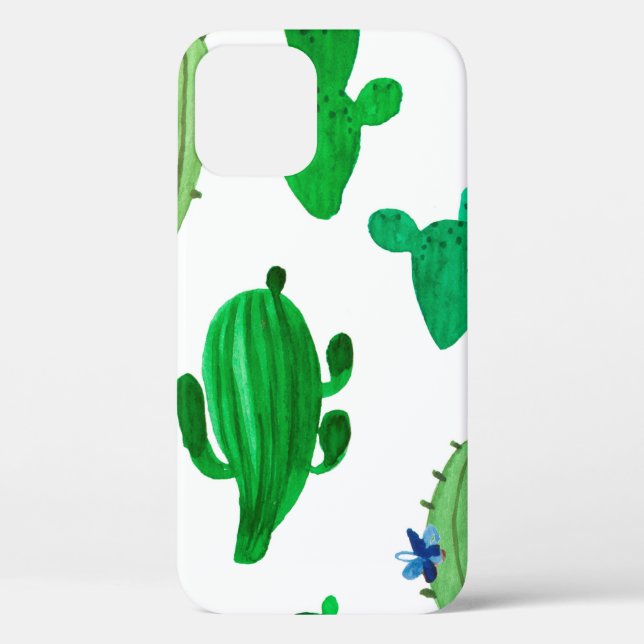 Aquarellbild der grünen Tintenwüstenkaktus Case-Mate iPhone Hülle (Rückseite)