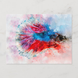 Aquarellbild des Kampfes gegen tropische Siam Postkarte