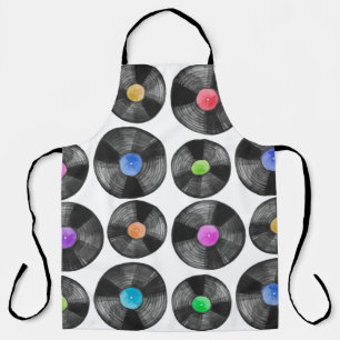Aquarellbild einer Vinyl lp-Retroaufnahme Schürze