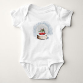 Aquarellbild einer Weihnachtsschneekugel Baby Strampler