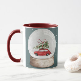 Aquarellbild einer Weihnachtsschneekugel Tasse