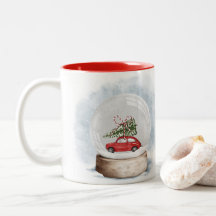 Aquarellbild einer Weihnachtsschneekugel