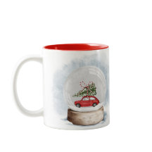 Aquarellbild einer Weihnachtsschneekugel