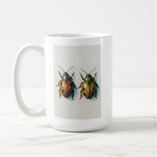 Aquarellbild eines Marienkäfer-Paares, Insektenkun Kaffeetasse