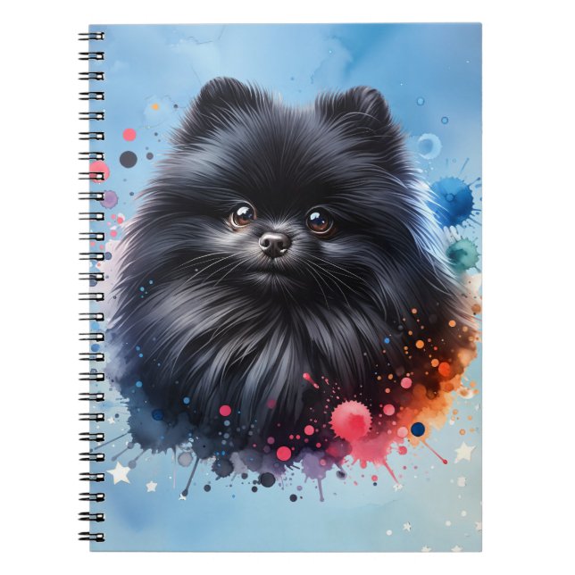 Aquarellbild für den Schwarzen Spitz Notizblock (Vorderseite)