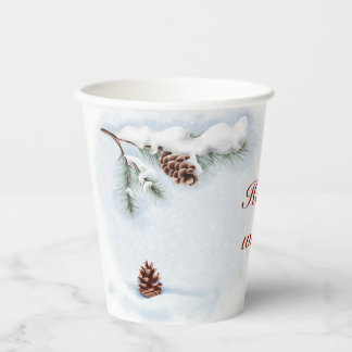 Aquarellbild "Happy Winter" Pappbecher