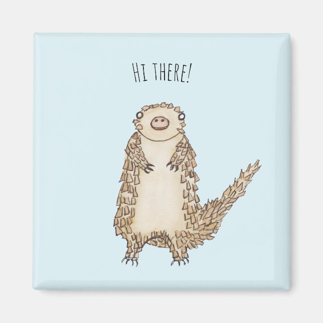 Aquarellbild Pangolin Illustration Magnet (Vorne)
