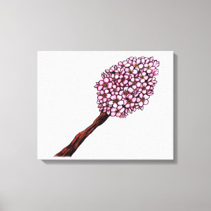 Aquarellbild Rosa Kirschblüten Zen Leinwanddruck