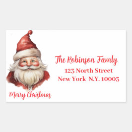 Aquarellbild Santa Claus Rechteckiger Aufkleber