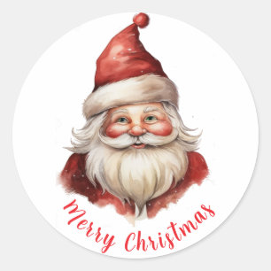 Aquarellbild Santa Claus Runder Aufkleber