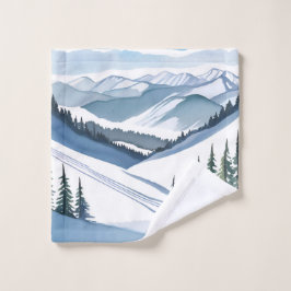Aquarellbild Skiberg Waschlappen