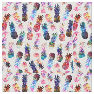 Aquarellbild und Ananas Stoff