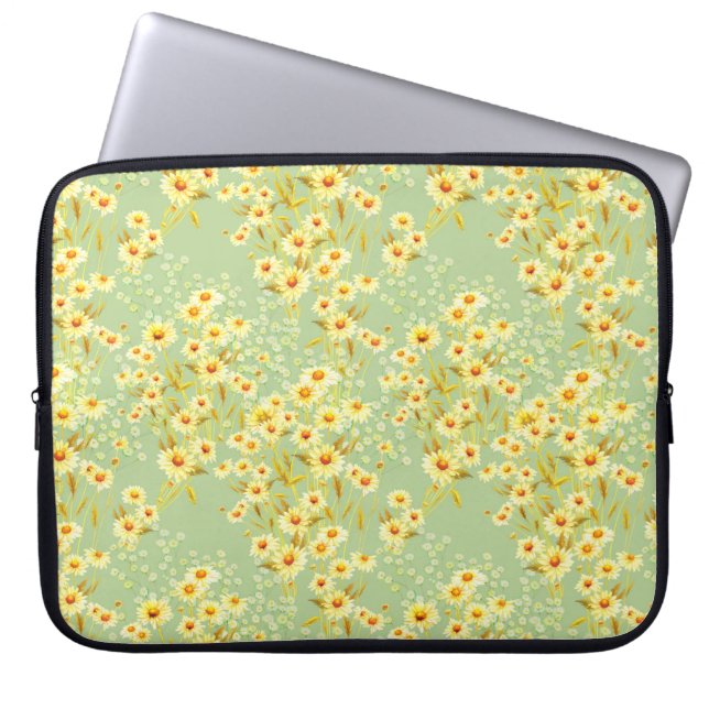 Aquarellbild von dunklen Blume auf einem hellen Gr Laptopschutzhülle (Vorderseite)