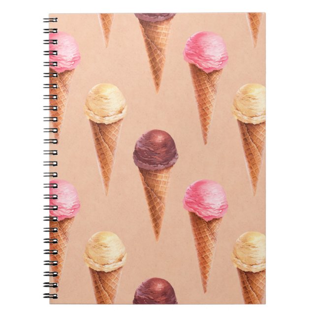 Aquarellbild von Eis. Nahtlose Pappe Notizblock (Vorderseite)
