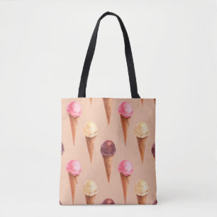 Aquarellbild von Eis. Nahtlose Pappe Tasche