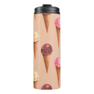 Aquarellbild von Eis. Nahtlose Pappe Thermosbecher