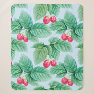 Aquarellbild von Himbeeren. Nahtlos Sherpadecke