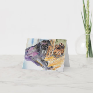 Aquarellbild von Montana-Welpe + süße Verse  Karte