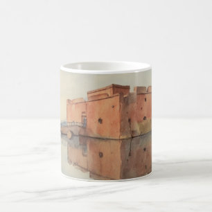 Aquarellbild von Paphos Castle Kaffeetasse