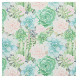 Aquarellbilder   Aqua, Korallen, Minzgrün Stoff