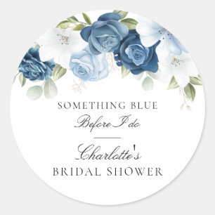 Aquarellbilder - Blaues Brautparty Runder Aufkleber