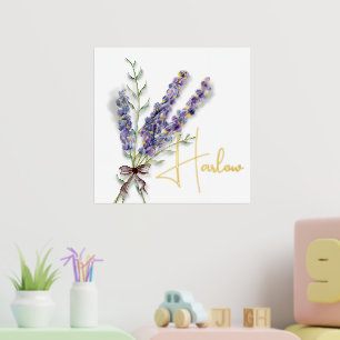 Aquarellbilder Bouquet mit Folienbezeichnung Druck