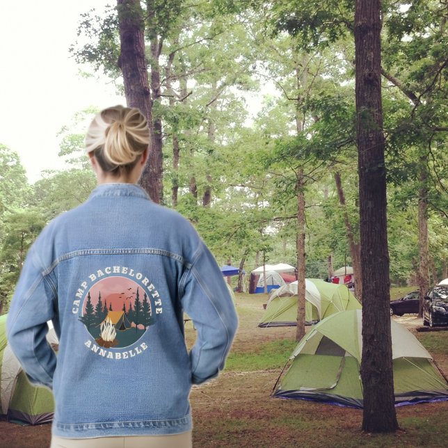 Aquarellbilder Camping Junggeselinnen-Abschied Jeansjacke (Von Creator hochgeladen)