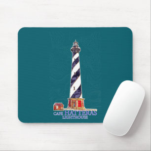Aquarellbilder Cape Hatteras Leuchtturm Mousepad